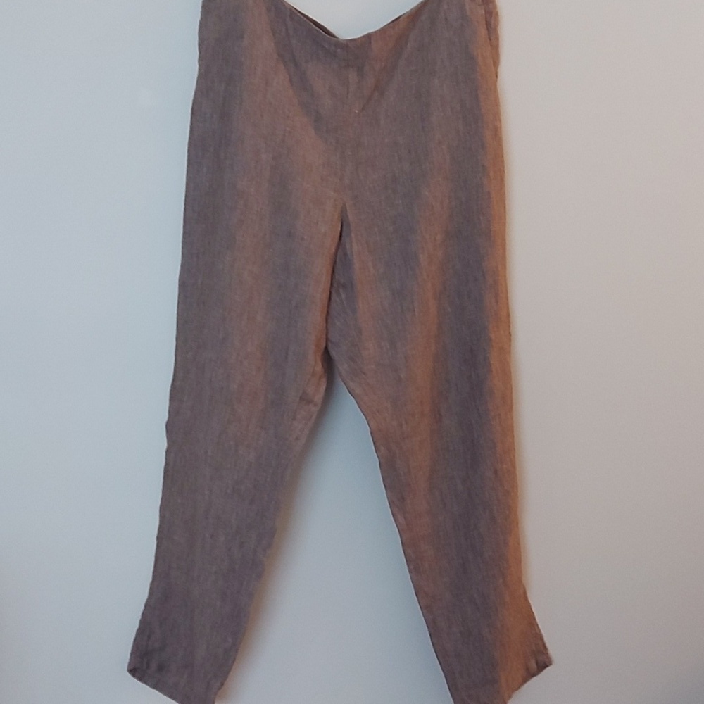 NWT J Jill Love Linen Pull On Pants with Side Pockets and Elastic Waist Size L